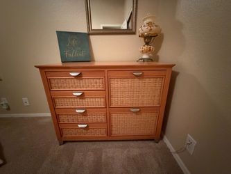Pier 1 Rattan Queen Bed Set