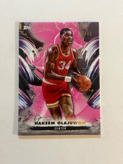 2024-25 Topps Basketball - Hakeem Olajuwon - Inception Pink Refractor - #’d 27/99 Basketball Card no 100 - Mint Condition