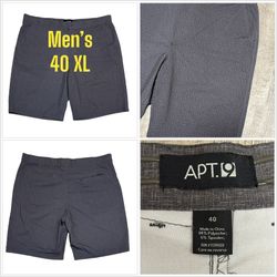 Men's Apt. 9 Performance 40 XL Golf Shorts Khakis Chino Gray Gripper Waistband Worn Once