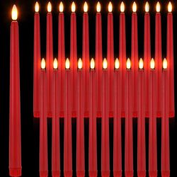 Macarrie 24 Packs Flameless Taper Candles Battery Operated 11 Inch Long Candle Light LED Flameless Candlesticks Fake Candles Flickering Tapered Candle