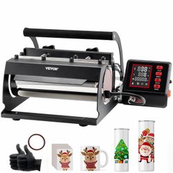VEVOR Tumbler Heat Press Machine, 11-30oz Mug Press, Heat Up Fast and Even, Tumbler Press with Sublimation Paper, Tape and Gloves, Temp and Time Setti