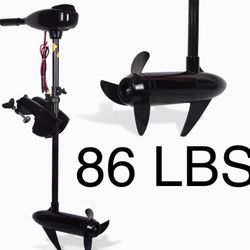 86 LBS Thrust 8 Speed Electric Outboard Trolling Motor for Fishing Boats Saltwater Transom Mounted with Adjustable Handle, 24V 30" Shaft