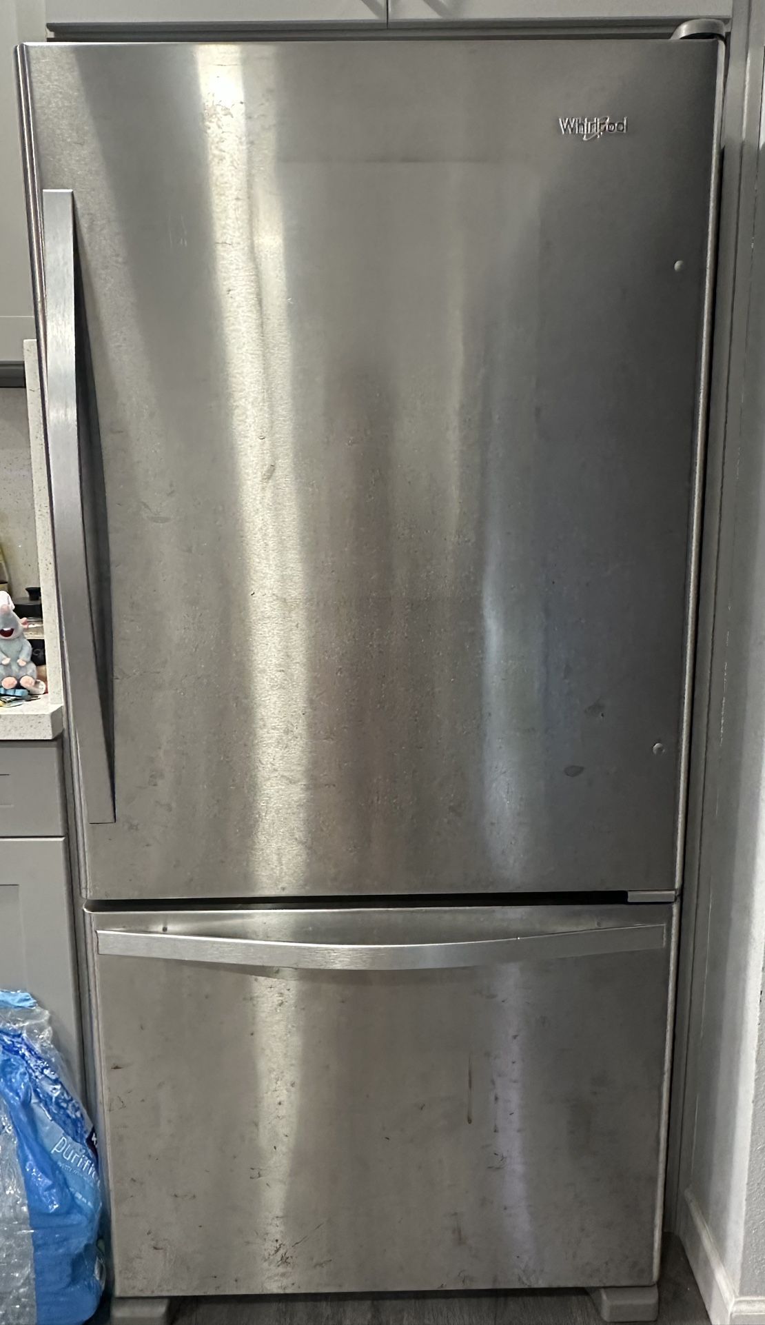 Whirlpool 22 cu. ft. Bottom Freezer Refrigerator in Monochromatic Stainless Steel