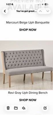 City Furniture gray bench