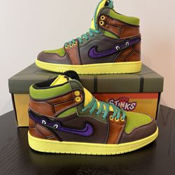 Bull Airs AJ1’s  “Turtle Power” TMNT Size 9 Men (Runs Small Fits Size 8 or 8.5M)