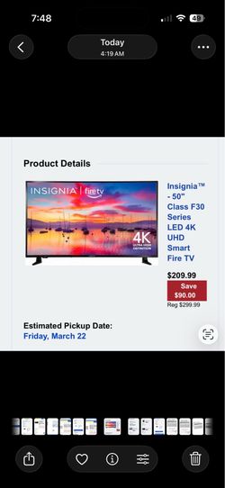 Insignia 50” 4K UHD Smart Fire TV – Like New