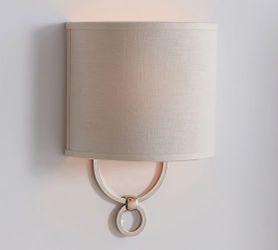 2 Pottery Barn *RARE* Francis Metal Shaded Wall Sconce, Silver Wall Sconce