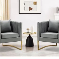 Modern Accent Chair Set-Gray