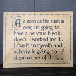 Vintage Wooden MCM Comical Sign Souvenir From St. Thomas 9.5"x12"