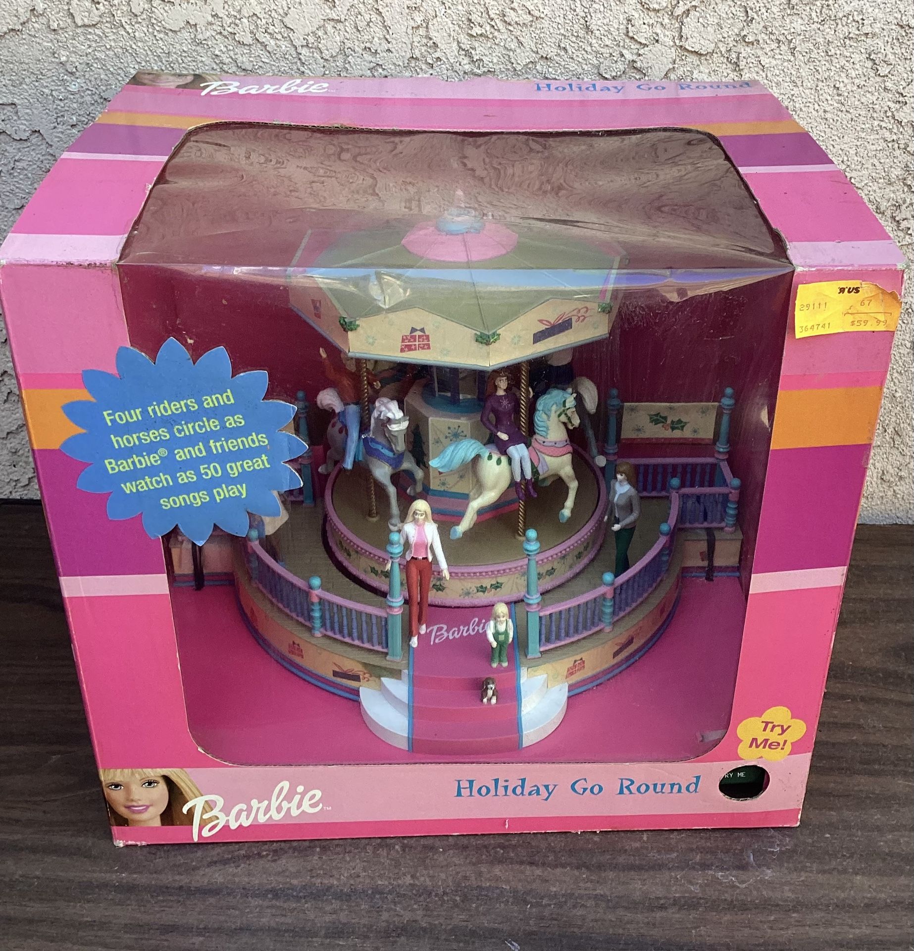 Vintage Barbie Holiday Go Round 2001 Mr. Christmas W/ 50 Musical Songs Brand New