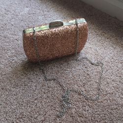 Evening Clutch - Rose Gold Glitter