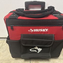 Husky 18” Inch Pocket Rolling Tool Bag 
