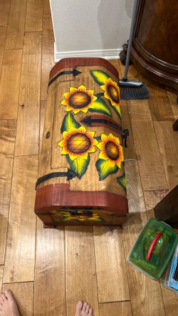Hand Painted Sunflower Trunk