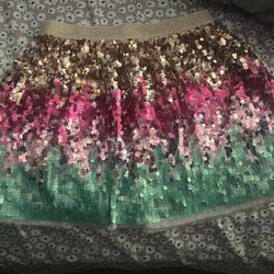 H&M Gold ,Teal And Pink Skirt
