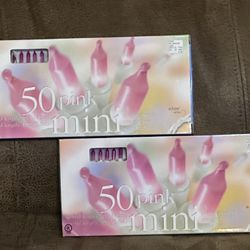 50 Pink Indoor / Outdoor Light Sets - Brand New /  $10.00 for Both Boxes