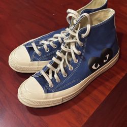 Blue Cdg Converse 