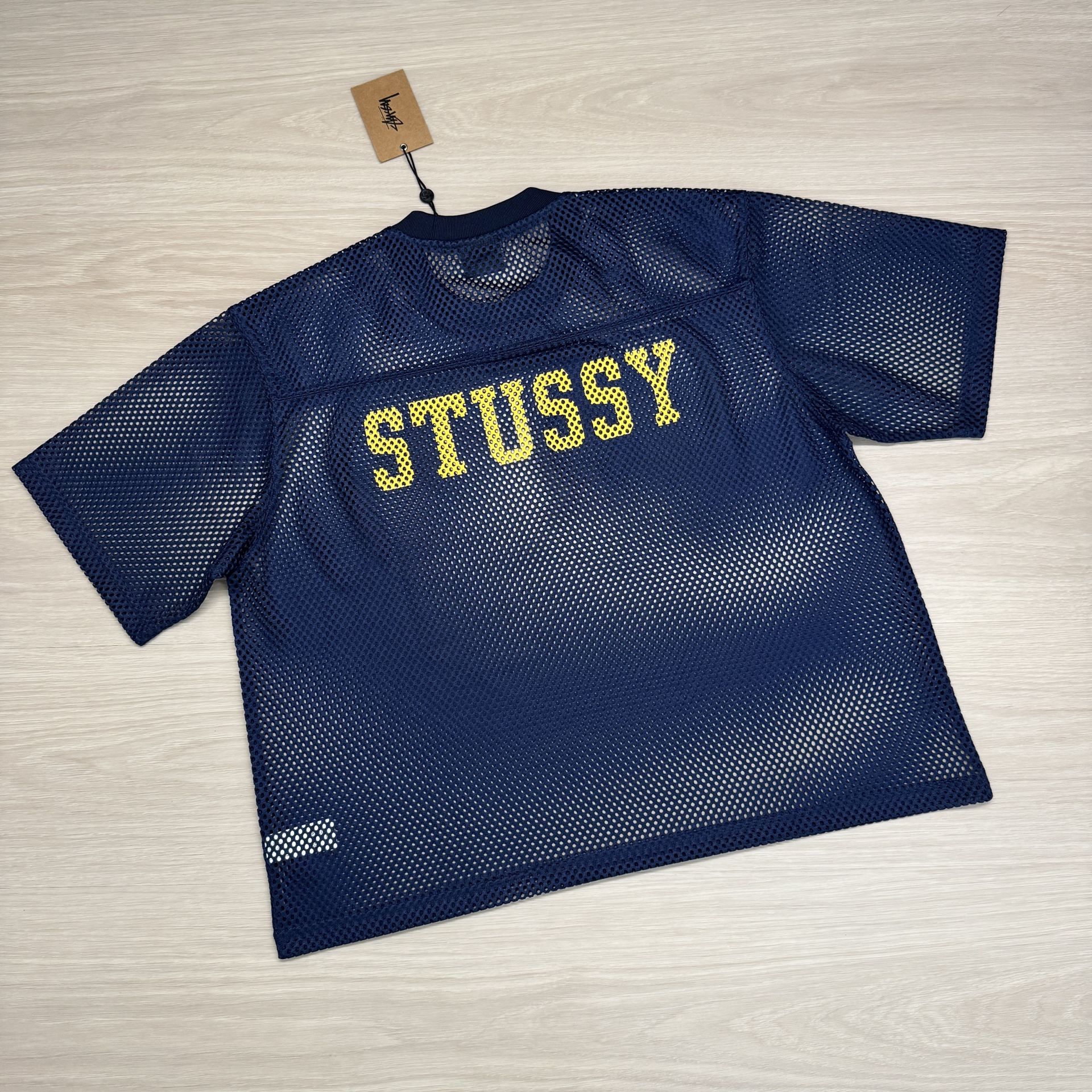 Stussy Navy Jersey Tee Cropped Men’s Women’s Clothes Y2K Brand New Size Large 