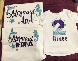 Mermaid birthday familyshirts bundle