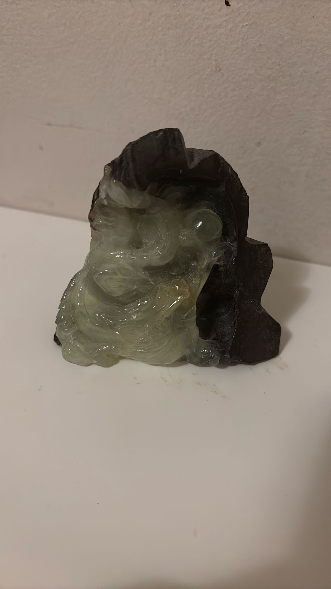 Prehnite Dragon Carved In Stone 3x3