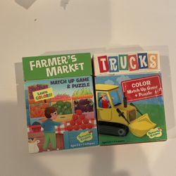 Color Match Up Game & Puzzle Set Trucks and Farmer’s Market