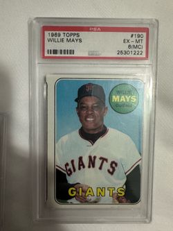 PSA 6 1969 TOPPS WILLIE MAYS GRADED CENTERED #190