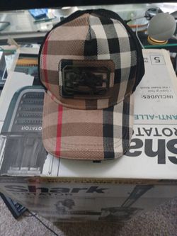 Cashmere White Check Cupped Burberry Hat