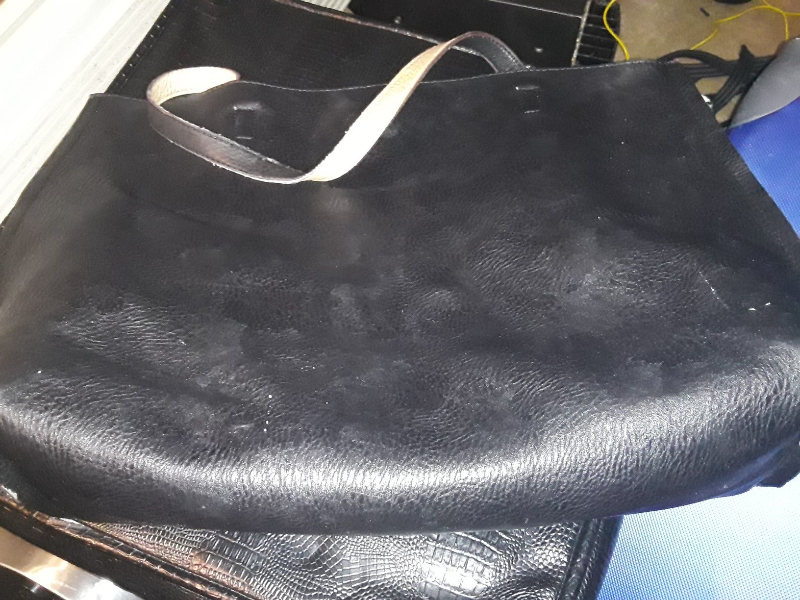 Black or brown reversible handbag tote