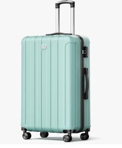 ABS Hardside Luggage with Spinner Wheels TSA Lock,Checked-Medium 28-Inch,mint green