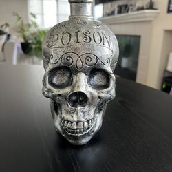 Silver Poison Skull Vase