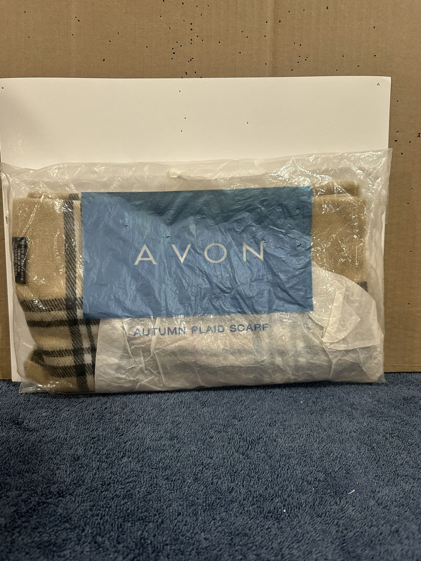 Vintage Avon, autumn plaid scarf collectible