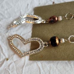 Heart Copper Flash Glass Drop Earrings 