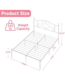 Queen sized bed frame and mattress