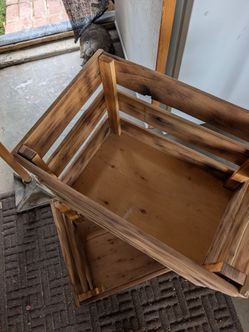 Two wooden crates make offer