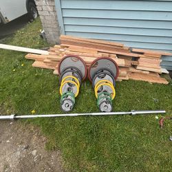 Handle grip plates / weights w/ rubber coating 255lbs of weight