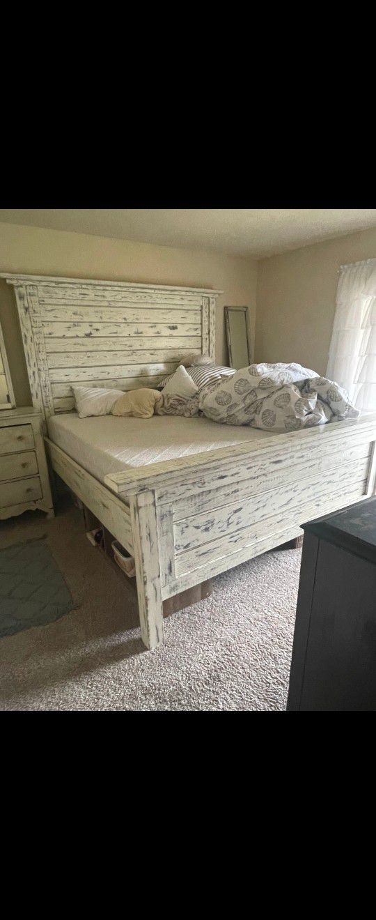 Custom Made Solid Wood King Bed