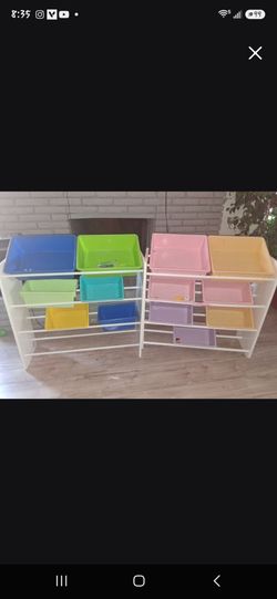 Kids Toy Storage Organizer with Colorful Bins