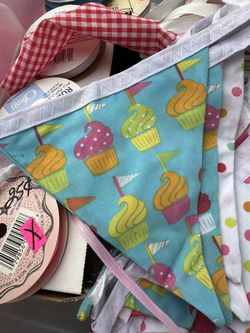 Blue Cupcake Birthday Banner 