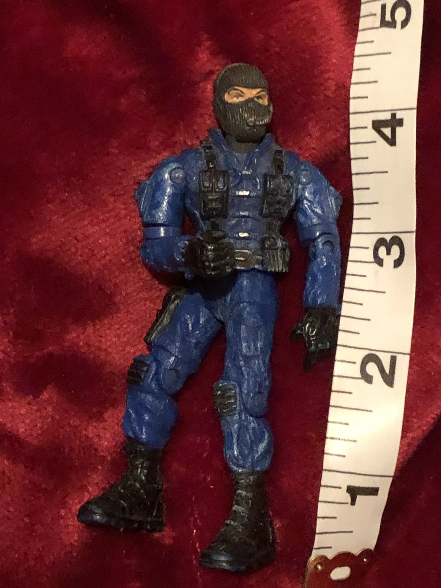 G.I. joe figurine action figure blue black ninja look vintage collectible toy