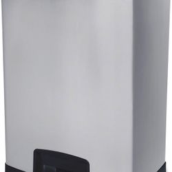 Rubbermaid Commercial Products Slim Jim Front Step-On Trash Can, Stainless Steel, 24 Gallon, Black, Indoor/Outdoor Waste Container for Office/Hospital