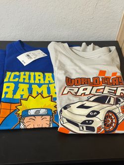 kids large bundle Naruto & Racing Graphic T-Shirts Bundle