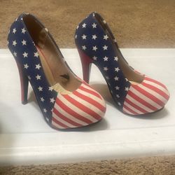 American Flag Woman’s Heels Size 6.5