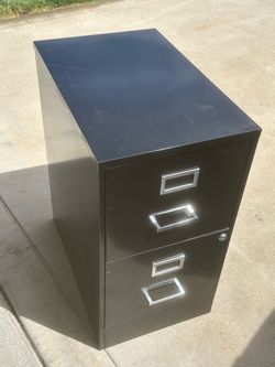 2-Drawer Metal Filing Cabinet Black + key