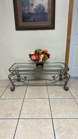 Metal Glass Top Table
