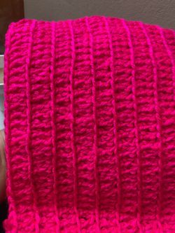 MHermosa Bufanda A Crochet , Color Hot Pink 