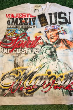MAJESTIK "The Spirit" All Over Print T-Shirt White - Size XL