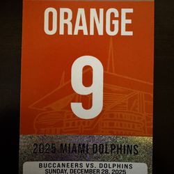 Buccaneers vs Dolphins Orange Parking Pass