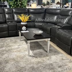 Grey LED Power Recliner Sectional Brand New In Box 