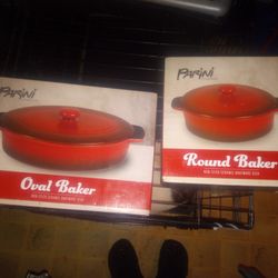 2 Red Non Stick Ceramic Bakeware Dish