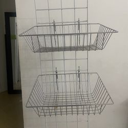 Chrome Baskets For Grid Wall (6) $5 Each Or All For $25
