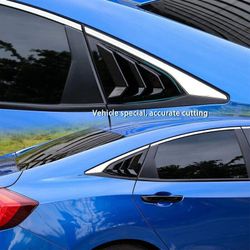 Brand New Honda Civic 10th 2016-2021 4DR SEDAN ABS Glossy Black Style Rear Side Vent Window Scoop Louver Cover